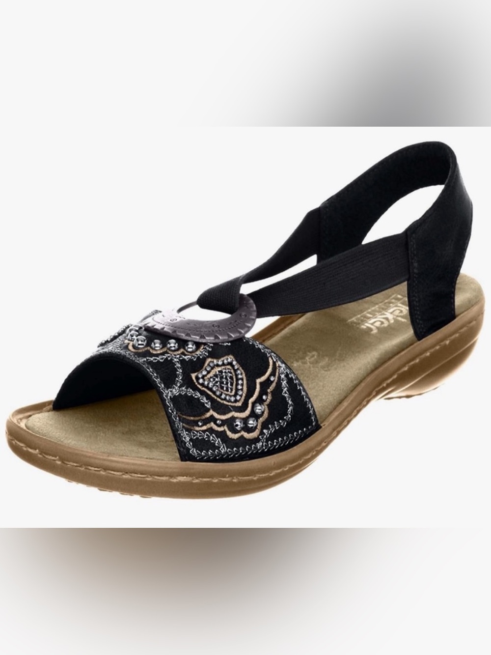 NWOB! Rieker REGINA Sandal 608B9, Black, 42(10-10.5)